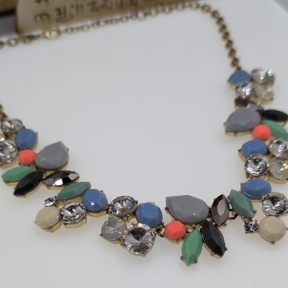 J. Crew Blue and Green Necklace with Vintage Charm - Picture 3 of 5